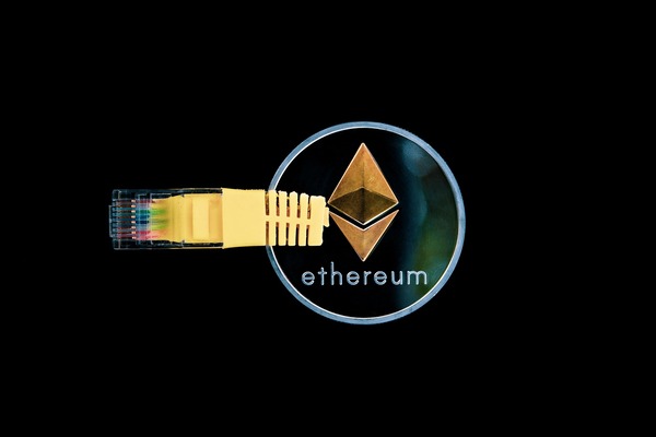 Digital cryptocurrency network graphic representing the TRON blockchain