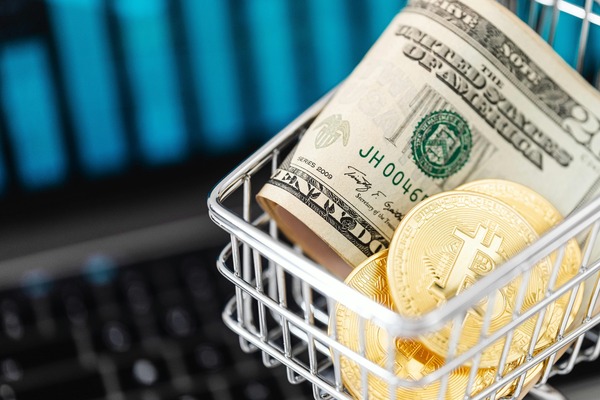 USD Coin stablecoin icons beside a portfolio balance screen